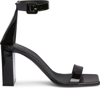 Giuseppe Zanotti Shangay buckled 85mm leather sandals - women - Polyurethane/Polyester/Leather/Leather - 35 - Black