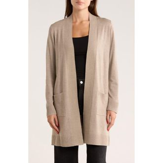 By Design Hudson Mid Thigh Lightweight Cardigan in Tapioca Heather at Nordstrom, Size Small