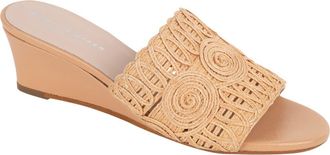 Patricia Green Siesta Raffia Wedge Slide Sandal in Natural at Nordstrom, Size 7
