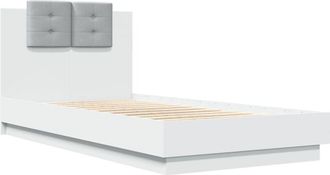 vidaXL Vidaxl - Estructura De Cama Con Cabecero Y Luces Led Blanco 90x190 Cm