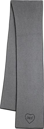 Chlo&eacute; Encoeur Gebreide Sjaal - Dames - Wintersjaals - Grijs - S - Katoen - Accessoires