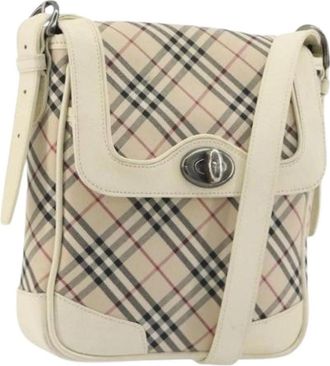 Burberry Pre-owned Vintage Canvas Schoudertas - Dames - Vintage Schoudertas - Beige - ONE Size - Leer - Vintage