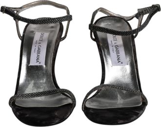 Dolce & Gabbana Black Ankle Strap High Heels Sandals Womens Shoes (Pre-Owned)