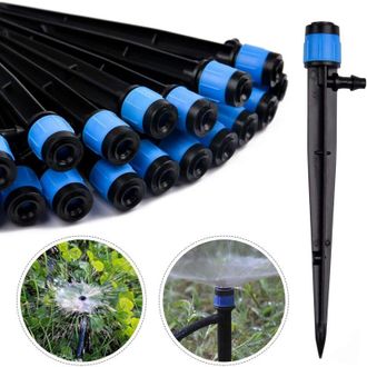 OEM (100 Unidades) Goteros De Riego, Microaspersores Ajustables De 360 Grados Para Tuber&iacute;a De Riego De 1/4 (4-6 Mm) (azul)