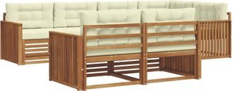vidaXL Conjunto De Sof&aacute;s De Exterior 7 Uds. Natural Y Crema Vidaxl