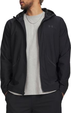 Under Armour UA Unstoppable Woven Full Zip Hoodie in Black at Nordstrom, Size X-Large