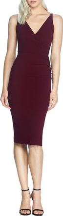 Dress The Population Anita Crepe Cocktail Dress in Burgundy at Nordstrom, Size X-Large