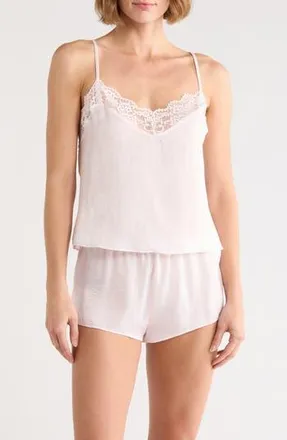 In Bloom by Jonquil Maxine Shimmer Satin Cami & Short Pajamas in Light Rose at Nordstrom Rack, Size X-Large