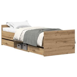 Berkfield Home Bed Frame Frame Artisan Oak 90x190 cm Single Wood in Brown