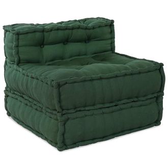 vidaXL Puf Modular Tela Verde 70x70x54 Vidaxl