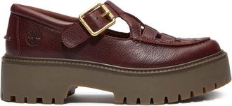 Timberland Womens Stone Street Platform Buckle Shoe, Burgundy Full Grain, 5.5 UK