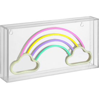 Jonathan Y Designs Rainbow Contemporary Glam Acrylic Box USB Operated LED Neon Light in Multi Color at Nordstrom