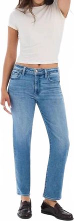 Daze Rebel Mid Rise Ankle Slim Straight Leg Jeans In Real Deal