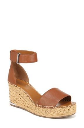 Franco Sarto Clemens Ankle Strap Platform Wedge Sandal in Cognac at Nordstrom, Size 8.5