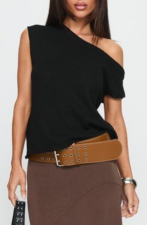 Princess Polly Ashfield One-Shoulder Sweater in Black at Nordstrom, Size X-Small