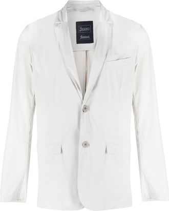 Herno plain single-breasted blazer - men - Polyamide/Polyurethane/Elastane - 50 - Grey