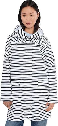 Helly Hansen Rain Jacket Womens Coat White Navy Stripe : LG, Polyamide