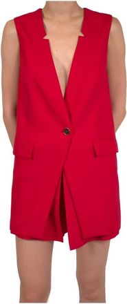 Simona Corsellini Jurk - Dames - Korte kleedjes - Rood - S - Polyester - Kleedjes