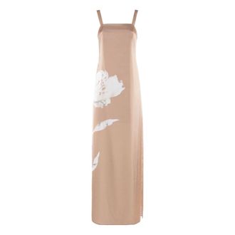 Nenette Square-Neck Satin Maxi Dress - female - Nenette - Maxi Dresses - Brown - XS - Dresses