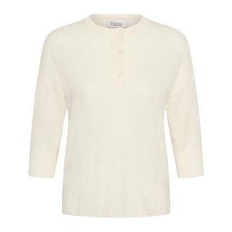 MY ESSENTIAL WARDROBE Kir Knit Pullover - Dames - Ronde hals truien - Wit - L - Truien & Vesten