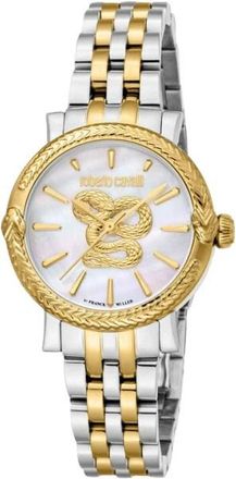 Roberto Cavalli Slangenhorloge met ros&eacute;gouden accenten - Dames - Horloges - Grijs - ONE Size - Accessoires