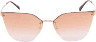 Prada Pre-owned Gradient Half Rim Zonnebril - Dames - Vintage Accessoires - Roze - ONE Size - Vintage