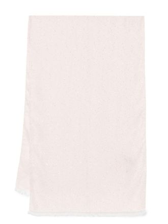 Twin-Set logo-jacquard sequined keffiyeh - women - Polyester/Modal/Viscose - One Size - Pink