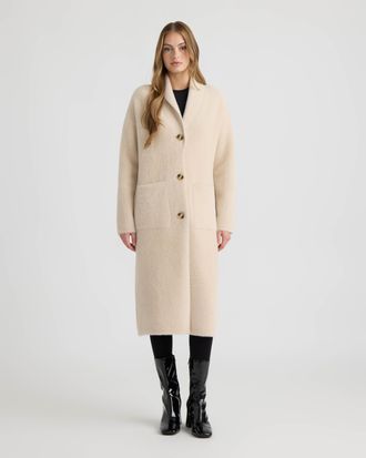 NVLT Womens Longline Oversize Coatigan with Shawl Collar