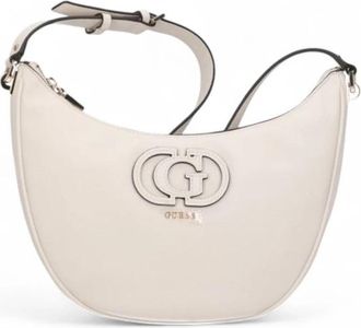 Guess Calebra Hobo Schoudertas - Dames - Schoudertassen - Wit - ONE Size - Polyester - Tassen