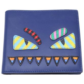 Fendi Blue Leather Wallet (Bi-Fold) (Pre-Owned)