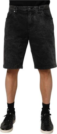 Dolce & Gabbana Zwarte Katoenen Denim Bermuda Shorts - Heren - Denim shorts - Zwart - M - Katoen - Korte Broeken