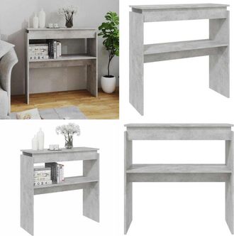 vidaXL Tavolino Consolle Grigio Cemento 80x30x80cm Legno Multistrato - Tavolino ingresso - Tavolino da ingresso