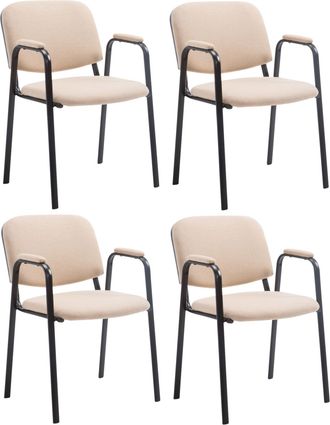 Clp Set De 4 Sillas De Confidente Ken Pro En Tela Crema