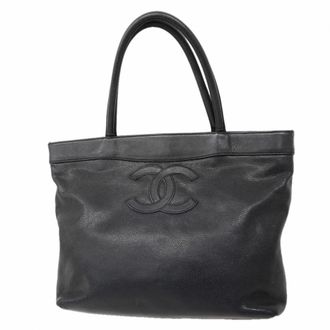 Chanel Black Grained Calfskin Tote Bag (Pre-Owned)