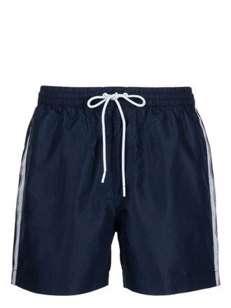 Calvin Klein logo-tape swim shorts - men - Polyester - L - Blue