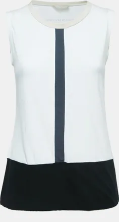 Max Mara Smax Mara White Cotton Knit Sleeveless Top