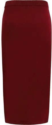 Alessandra Rich Merino Wool Openwork Knit Skirt - Bordeaux