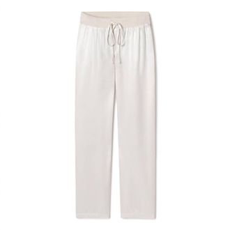 Pj Harlow Jolie Satin Pant With Draw String In Eggnog