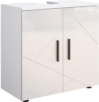 Vicco Mueble Bajo Lavabo Irma, Blanco Alto Brillo, 60 X 59 Cm