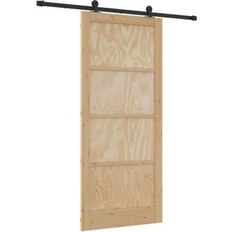 vidaXL Vidaxl - Juego De Puertas Correderas Manual Natural Y Negro 93 X 211 Cm