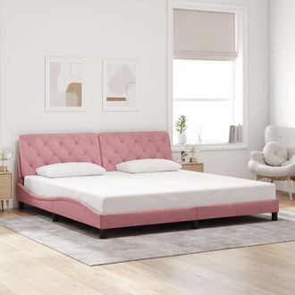 vidaXL Estructura Cama Sin Colch&oacute;n Terciopelo Rosa 200x200 Cm Vidaxl