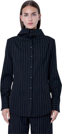 Jean Paul Gaultier Camisa con Capucha y Rayas - Blouses & Shirts - Mujer - Negro - S
