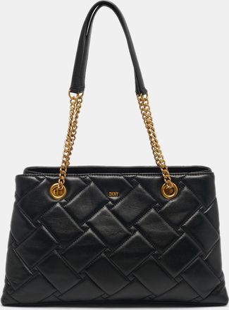 DKNY Dkny Black Quilted Leather Chain Tote