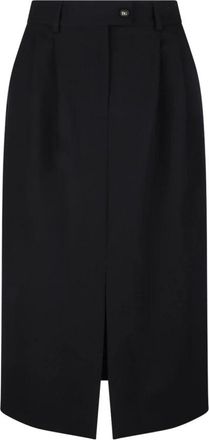 Dolce & Gabbana Wool Pencil Skirt - Dames - Kokerrokken - Zwart - M - Wol - Rokken