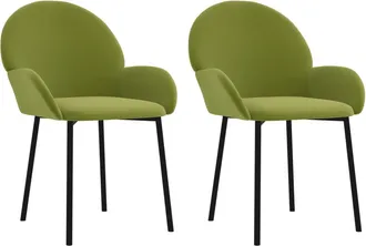 Nova Sillas De Comedor 2 Unidades Terciopelo Verde Claro Vidaxl