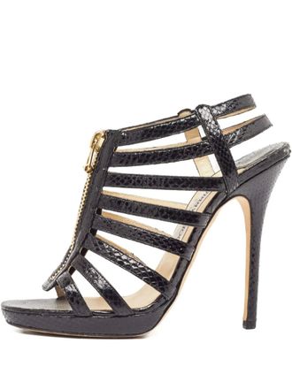 Jimmy Choo London 110mm Glenys snakeskin leather sandals - Black