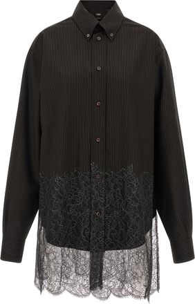 Fendi Mens Wool And Lace Shirt