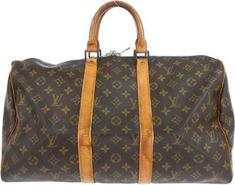 Louis Vuitton Pre-owned Weekend Bags, female, Brown, Size: ONE SIZE Pre-owned Monogram Canvas Keepall Travel Bag