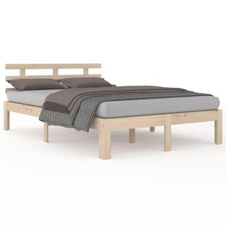 Berkfield Home Bed Frame Solid Wood 140x190 cm in Light Tan