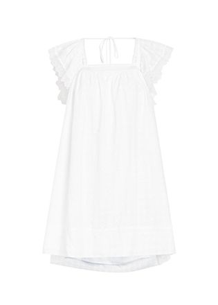 Ganni Broderie Anglaise Cotton Mini Dress - White - 38 (UK10 / S)